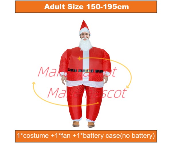 Inflatable White Beard Santa Claus Mascot Costume Inflatable White Beard Santa Claus Mascot Costume