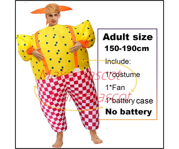 Amusement Park Clown Inflatable Mascot Costume