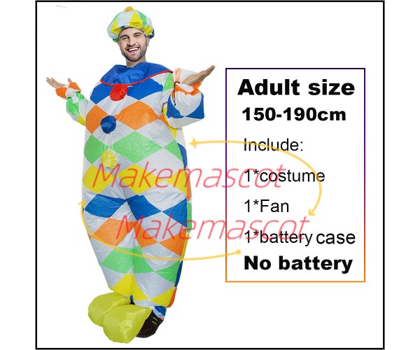 Colored Shower Hat Clown Mascot Costume Inflatable Colored Shower Hat Clown Mascot Costume Inflatable