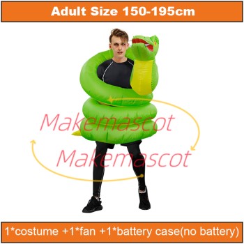 Coiled Green Python Mascot Costume Inflatable