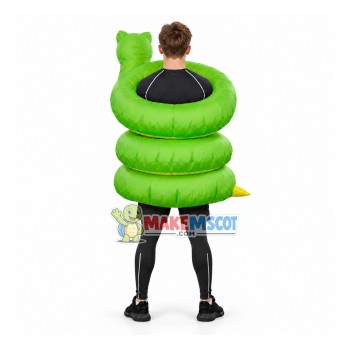 Coiled Green Python Mascot Costume Inflatable Coiled Green Python Mascot Costume Inflatable
