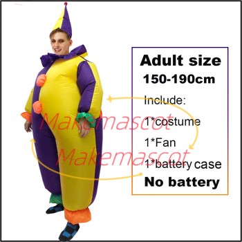 Inflatable Purple & Yellow Clown Mascot Costume Inflatable Purple & Yellow Clown Mascot Costume