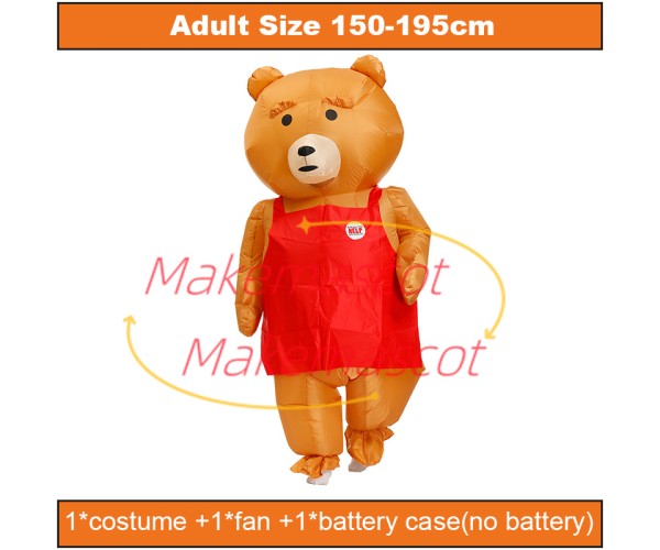 Inflatable Eyebrow Bear Mascot Costume Inflatable Eyebrow Bear Mascot Costume