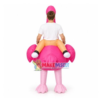 Adult Riding Pink Ostrich Inflatable Mascot Costume Adult Riding Pink Ostrich Inflatable Mascot Costume
