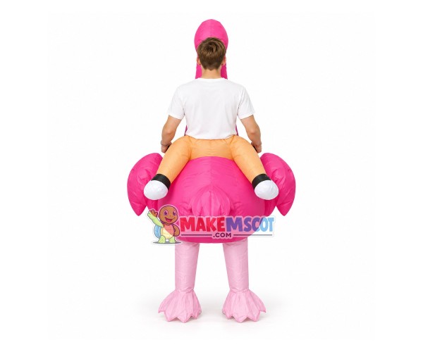 Adult Riding Pink Ostrich Inflatable Mascot Costume Adult Riding Pink Ostrich Inflatable Mascot Costume