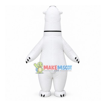Looking Up Inflatable Polar Bear Mascot Costume