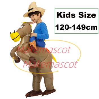 Kids Size Inflatable Riding Pony Mascot Costume
