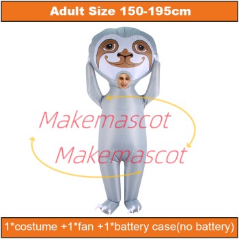 Inflatable Three-toed Sloth Mascot Costume
