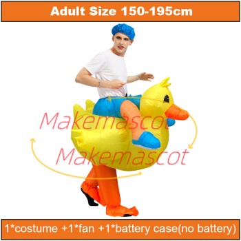 Riding Swimming Yellow Duck Inflatable Mascot Costume