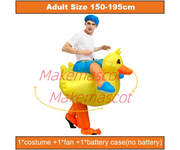 Riding Swimming Yellow Duck Inflatable Mascot Costume Riding Swimming Yellow Duck Inflatable Mascot Costume