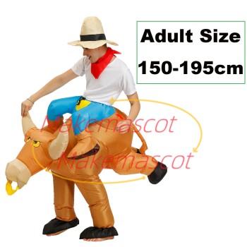 Riding Spanish Bull Inflatable Mascot Costume