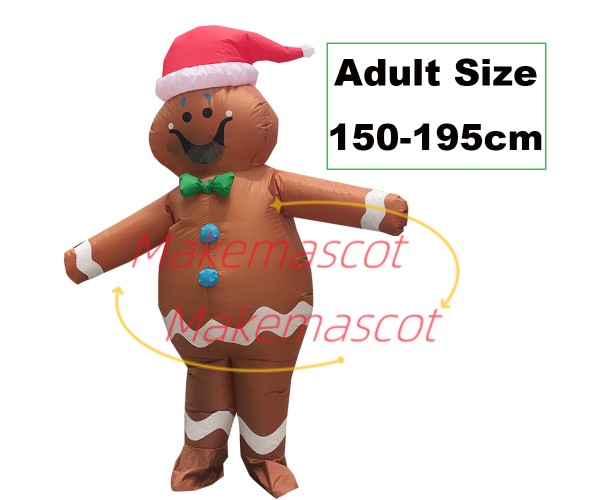 Christmas Gingerbread Man Inflatable Mascot Costume Christmas Gingerbread Man Inflatable Mascot Costume