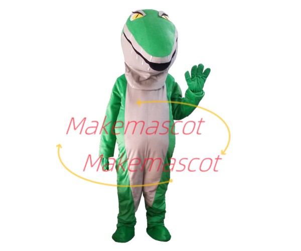 Green Snake With Vertical Pupil Mascot Costume Green Snake With Vertical Pupil Mascot Costume