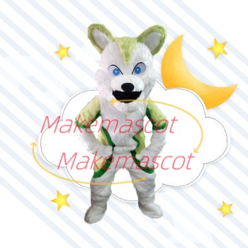 Imposing Blue Eyed Wolf Mascot Costume Imposing Blue Eyed Wolf Mascot Costume