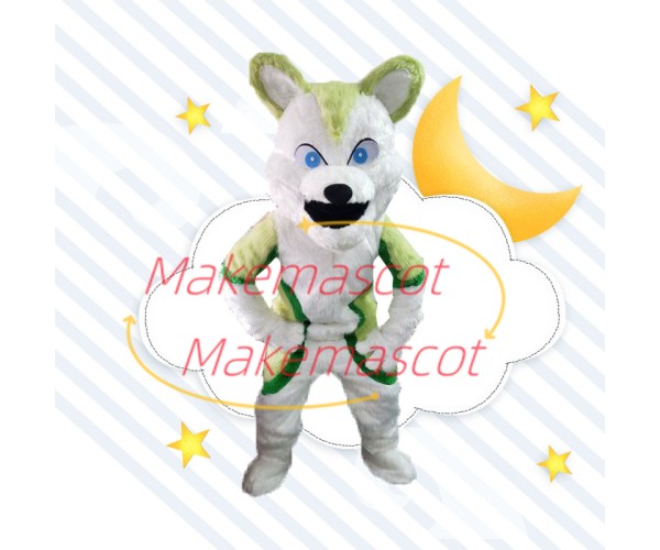 Imposing Blue Eyed Wolf Mascot Costume Imposing Blue Eyed Wolf Mascot Costume