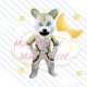 Imposing Blue Eyed Wolf Mascot Costume
