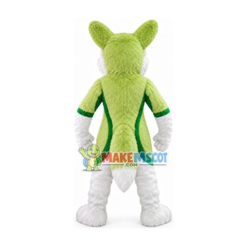 Imposing Blue Eyed Wolf Mascot Costume