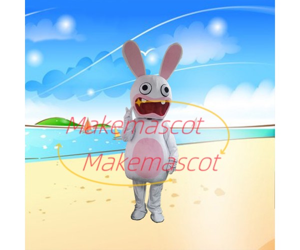 Crazy Rabbid With Big Teeth Mascot Costume Crazy Rabbid With Big Teeth Mascot Costume
