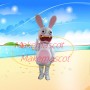 Crazy Rabbid With Big Teeth Mascot Costume