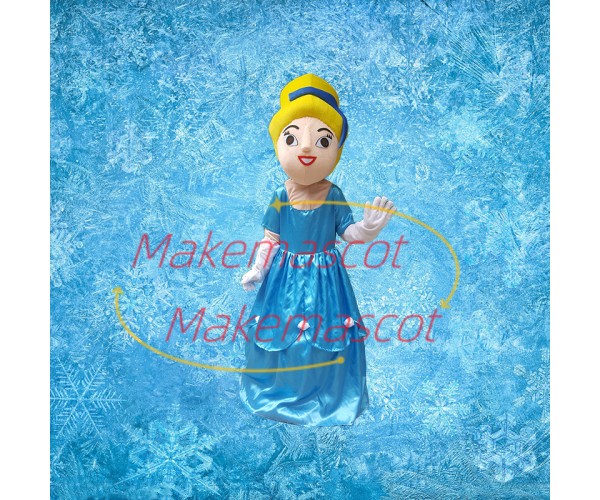 The Enchanted Princess Cinderella Mascot Costume The Enchanted Princess Cinderella Mascot Costume