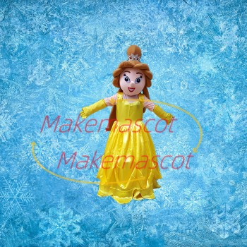 The Noble Princess Belle Mascot Costume The Noble Princess Belle Mascot Costume