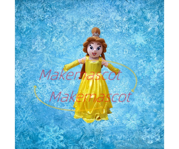 The Noble Princess Belle Mascot Costume The Noble Princess Belle Mascot Costume