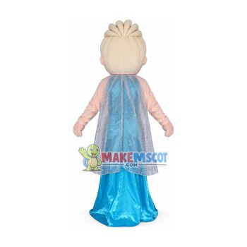 Snow Queen Elsa Wearing Cloak Mascot Costume