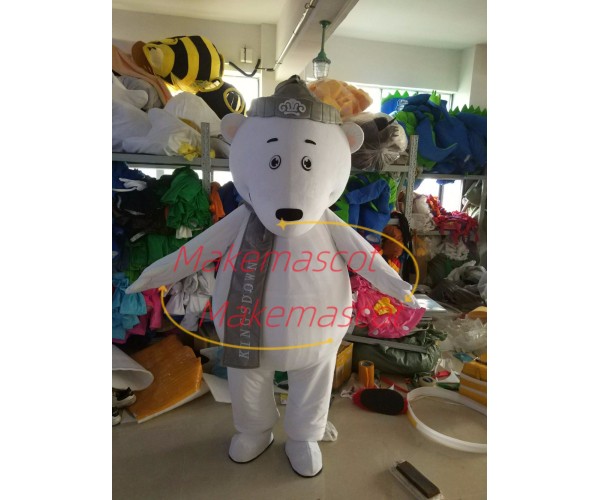 Polar Bear of Luxurious Mattress Mascot Costume Polar Bear of Luxurious Mattress Mascot Costume