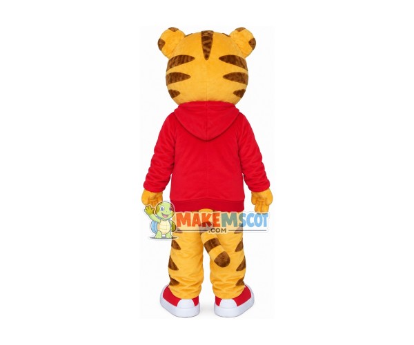 Little Tiger In Sports Hoodie Mascot Costume Little Tiger In Sports Hoodie Mascot Costume