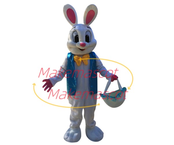 Christmas Bunny Carrying Basket Mascot Costume