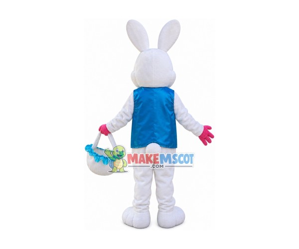 Christmas Bunny Carrying Basket Mascot Costume Christmas Bunny Carrying Basket Mascot Costume