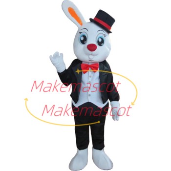 Gentleman Rabbit In Formal Wear Mascot Costume Gentleman Rabbit In Formal Wear Mascot Costume