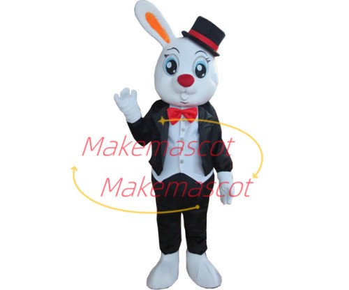 Gentleman Rabbit In Formal Wear Mascot Costume Gentleman Rabbit In Formal Wear Mascot Costume