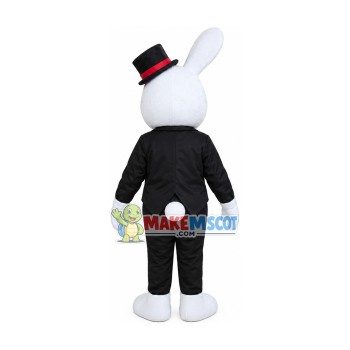 Gentleman Rabbit In Formal Wear Mascot Costume Gentleman Rabbit In Formal Wear Mascot Costume