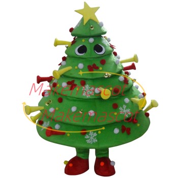 Christmas Tree of Colored Decorations Mascot Costume Christmas Tree of Colored Decorations Mascot Costume