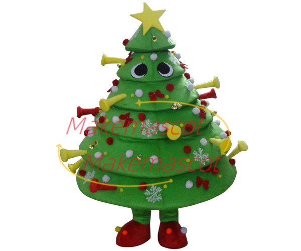 Christmas Tree of Colored Decorations Mascot Costume Christmas Tree of Colored Decorations Mascot Costume
