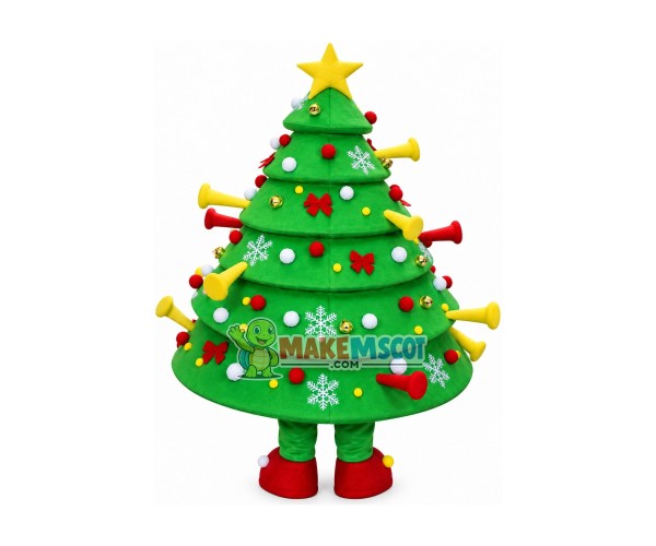 Christmas Tree of Colored Decorations Mascot Costume Christmas Tree of Colored Decorations Mascot Costume