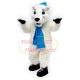 White Hairy Bear Wearing Scarf Mascot Costume White Hairy Bear Wearing Scarf Mascot Costume