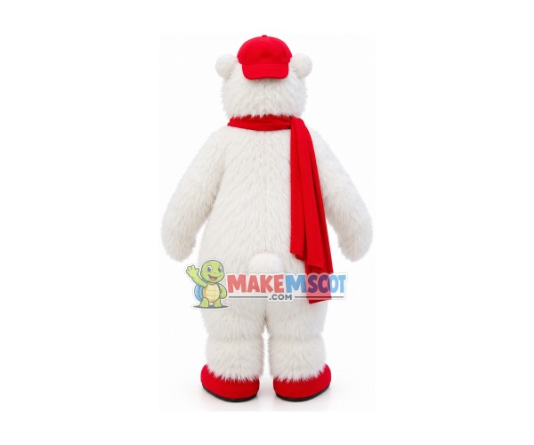 Christmas Long-haired Polar Bear Mascot Costume