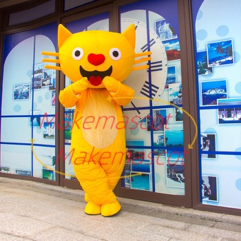 Love-shaped Nose Cat Mascot Costume for Outdoor Event