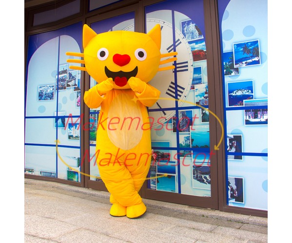 Love-shaped Nose Cat Mascot Costume for Outdoor Event Love-shaped Nose Cat Mascot Costume for Outdoor Event