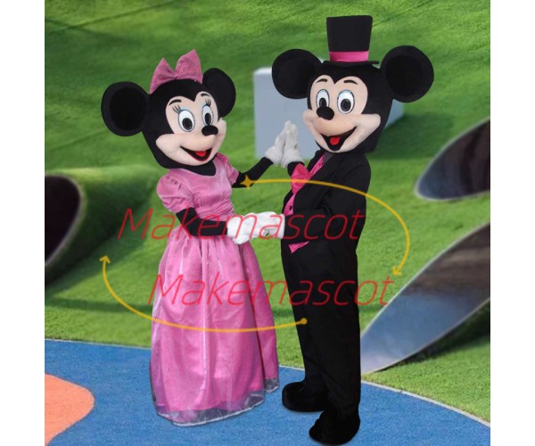 Dancing Mickey Couple Mascot Costume For Dinner Party Dancing Mickey Couple Mascot Costume For Dinner Party