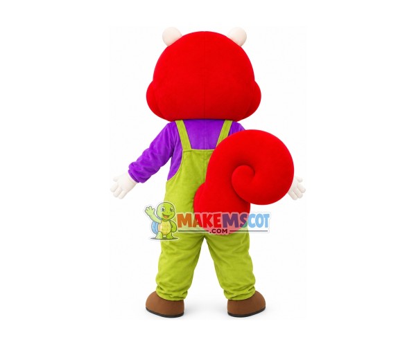 Optimistic Chipmunk In Purple Blouse Mascot Costume Optimistic Chipmunk In Purple Blouse Mascot Costume