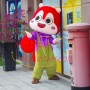 Optimistic Chipmunk In Purple Blouse Mascot Costume