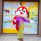 Optimistic Chipmunk In Purple Blouse Mascot Costume Optimistic Chipmunk In Purple Blouse Mascot Costume