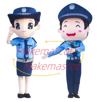 Kind Commanding Traffic Police Mascot Costume Kind Commanding Traffic Police Mascot Costume
