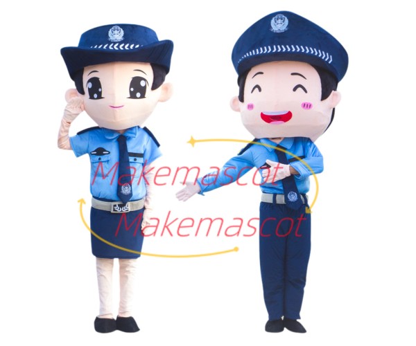 Kind Commanding Traffic Police Mascot Costume Kind Commanding Traffic Police Mascot Costume