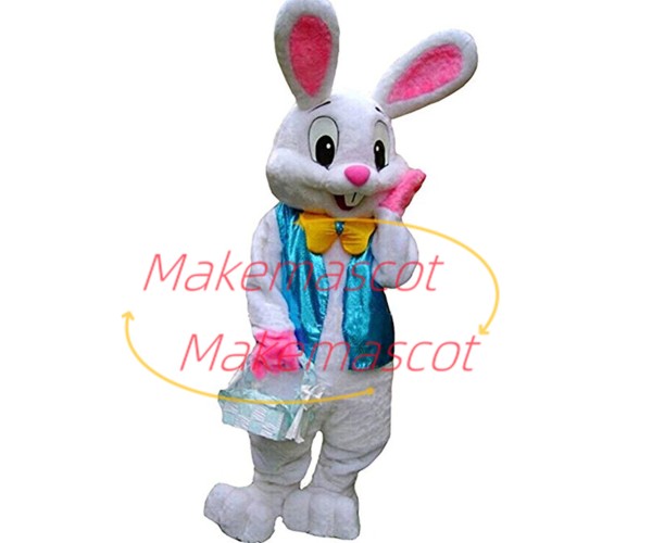 Halloween Shy Bunny Carrying Basket Mascot Costume Halloween Shy Bunny Carrying Basket Mascot Costume