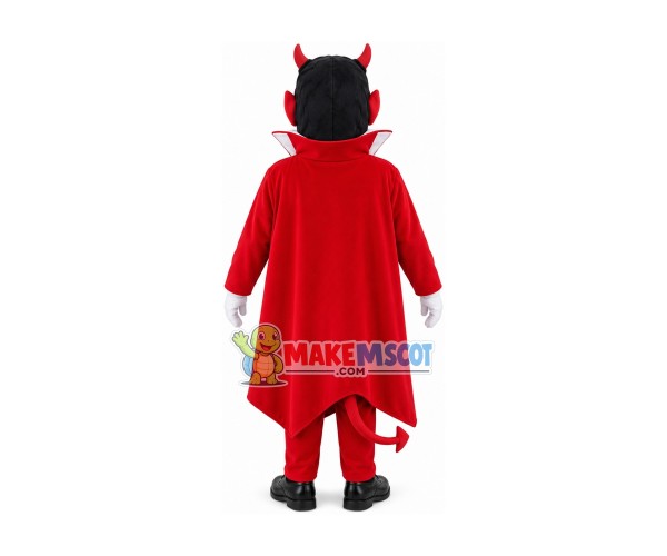 Hideous Face Demon With Red Cloak Mascot Costume Hideous Face Demon With Red Cloak Mascot Costume