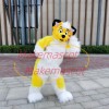 Yellow & White Long Fur Fox Dog Mascot Costume